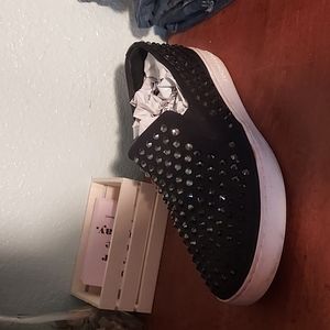 Michael Kors Black with Diamonds Slip On Shoes